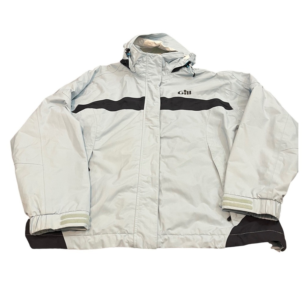 Gill IN3 Inshore Lite Jacket Womens 14 Light Blue Waterproof Breathable Hooded